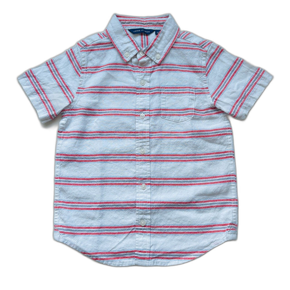 Janie and Jack Striped Linen Shirt Size 5
